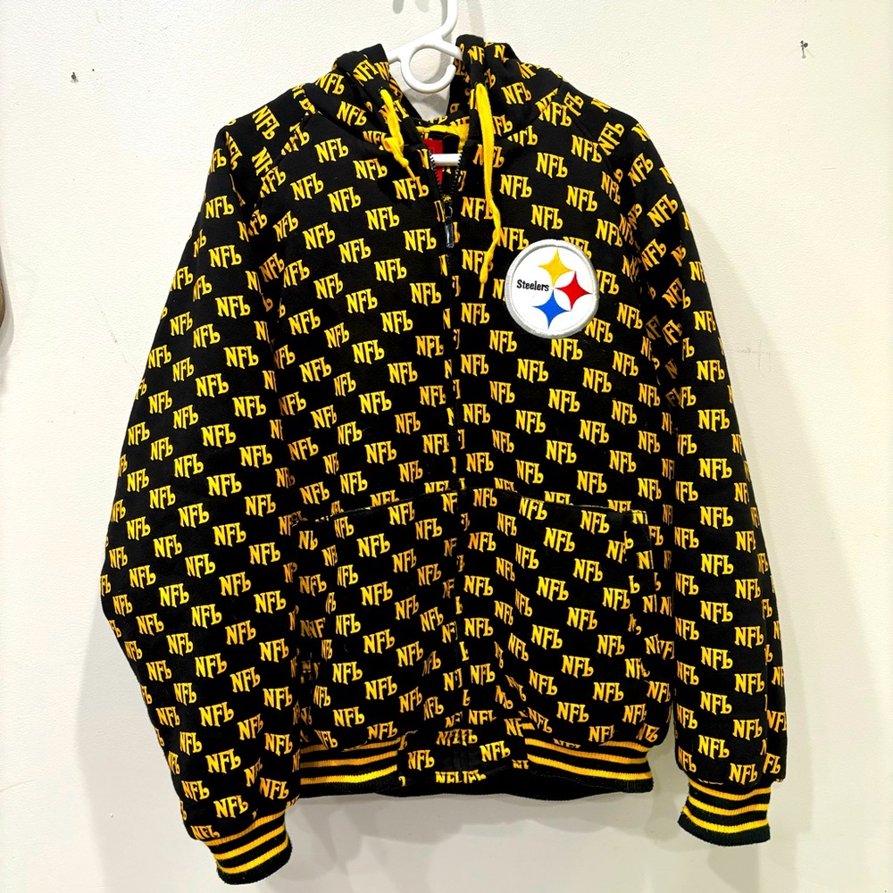 NFL Black and Gold Patterned Bomber Jacket